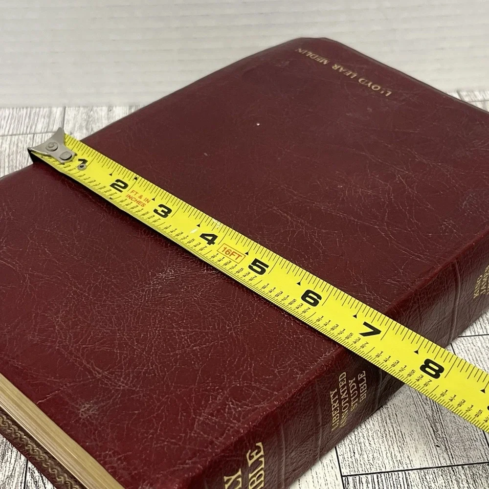 Liberty Annotated Study Bible KJV 1988 Leather Maroon Falwell Gospel Hour EUC